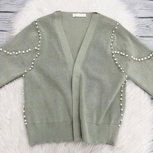 Vita Grace Pearl embellished Green sweater